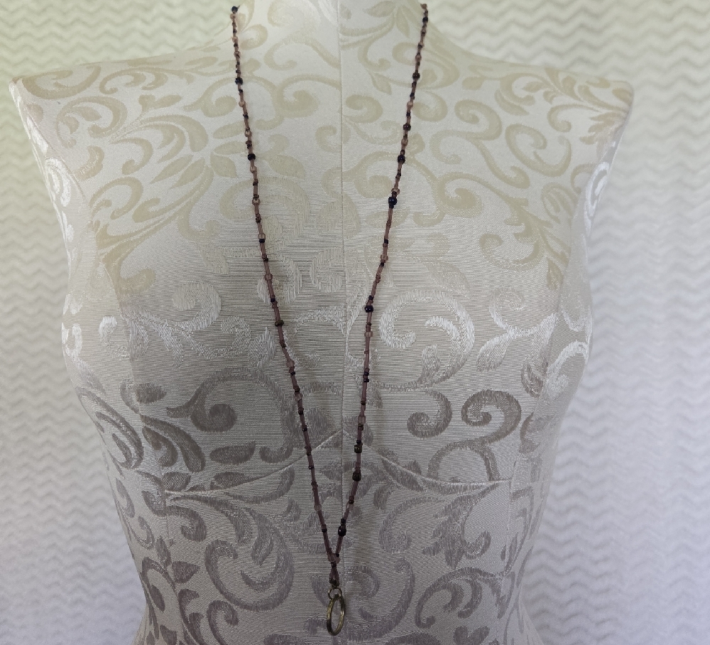 Elegant Purple Beaded Lanyard